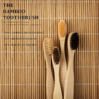 10/12pcs Mediu de Bambus Periuță Moale Dentare Sănătoase Îngrijire Orală Igienă Periuta de dinti Trevel Portabil Periuta de dinti