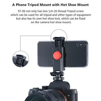 2020 Telefon Mount Titularului de 360 de Grade de Rotație Orizontale și Verticale de Sprijin de Fotografiere Cu un Microfon Rece Boot Gura