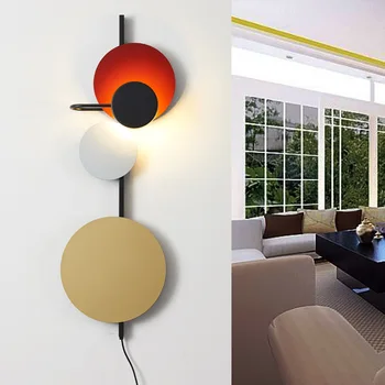 Nordic LED Lumini de Perete pentru Casa Luciu Loft Living Decor de Lămpi de Perete de Hotel Sala de Minge de Fier Magazin de Îmbrăcăminte Cafe Art Tranșee de Perete