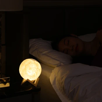 Imprimare 3D Umidificator de Aer Lava Luna Lampă de Control Tactil Reglaj Copiii Studiu Dormitor USB Aroma de Ulei Esential Difuzor de Lumina de Noapte